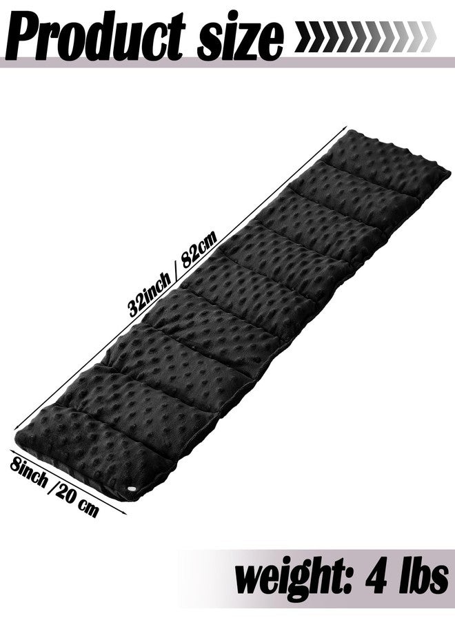 SmoothNovelty لفافة رقبة حسية موزونة من سموث نوفيلتي بوزن 4 أرطال، لفافة كتف 32 × 8 بوصة، وسادة كتف موزونة للرقبة والكتف، محشوة بخرز زجاجي، ذات ملمس مزدوج، للاسترخاء للبالغين (أسود) - Image 2